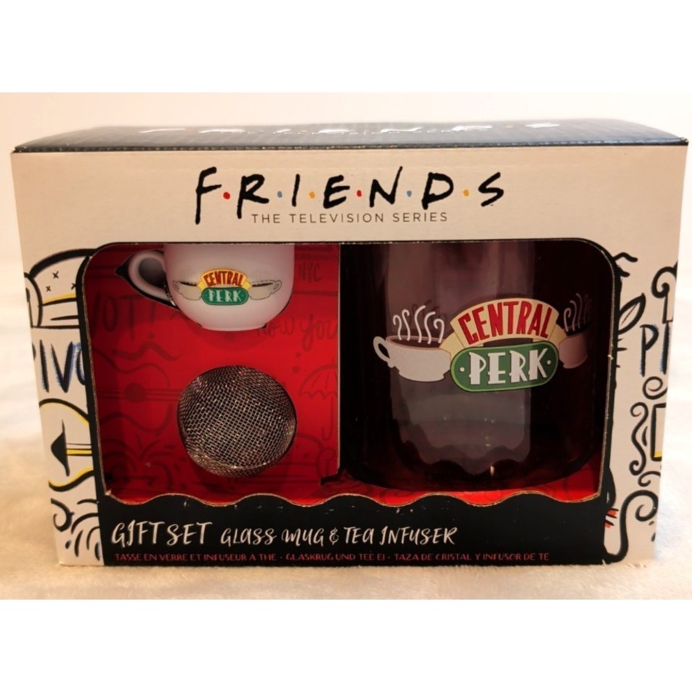 Friends Central Perk Glass Mug & Tea Infuser Gift Set Paladone New In Box